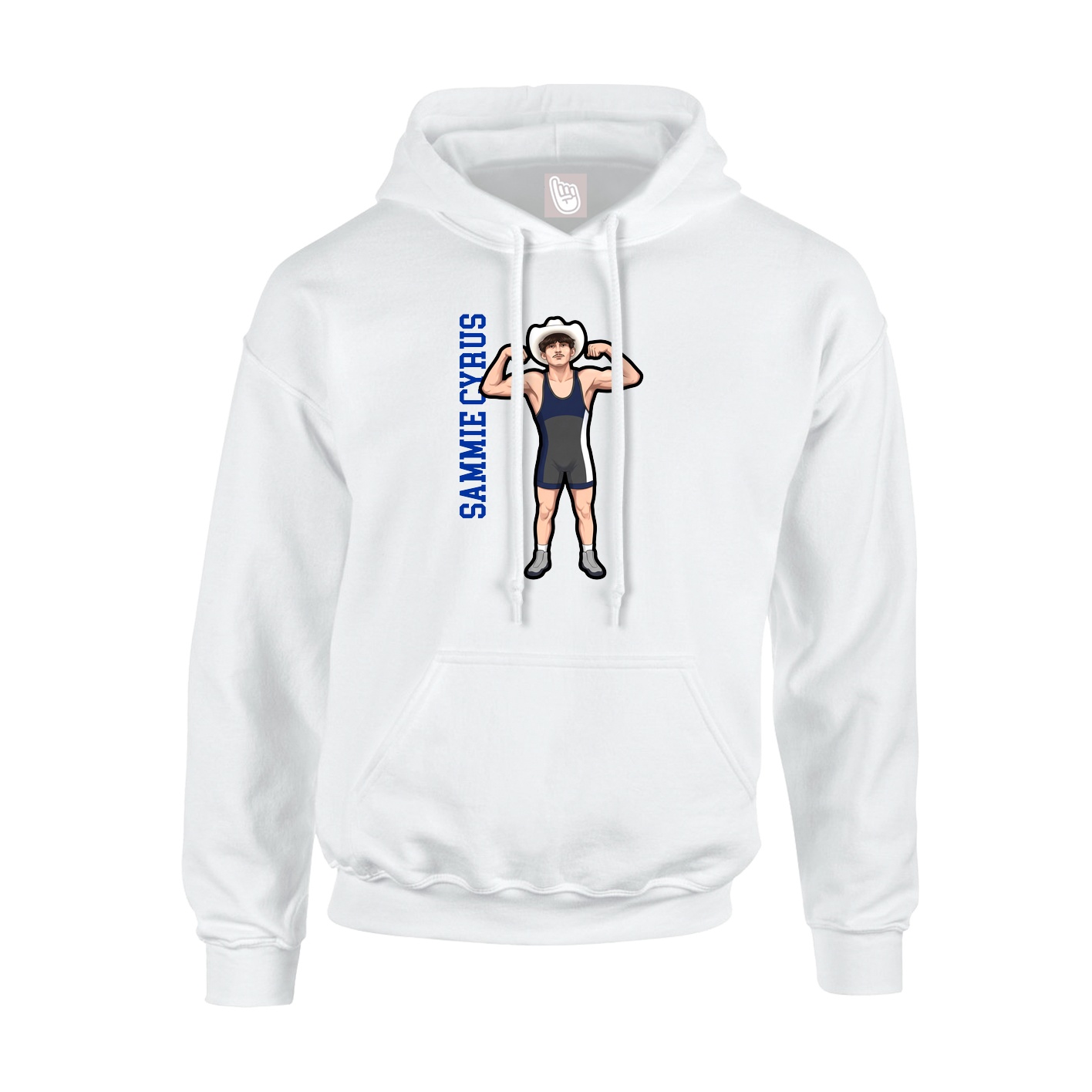 Youth Hoodie — Name Vertical in White