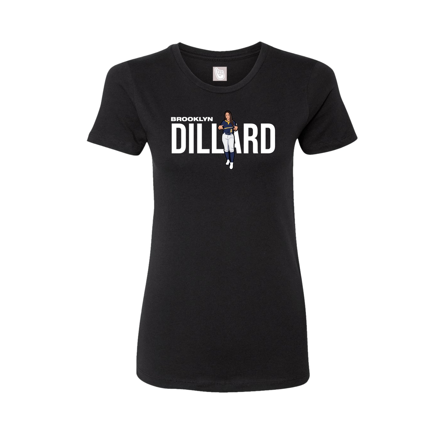Fitted Women's Tee — Player Name in Black