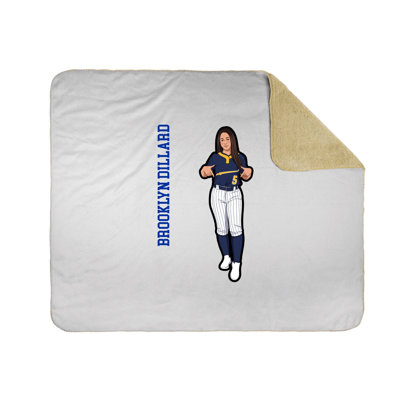 Throw Blanket — Name Vertical in White