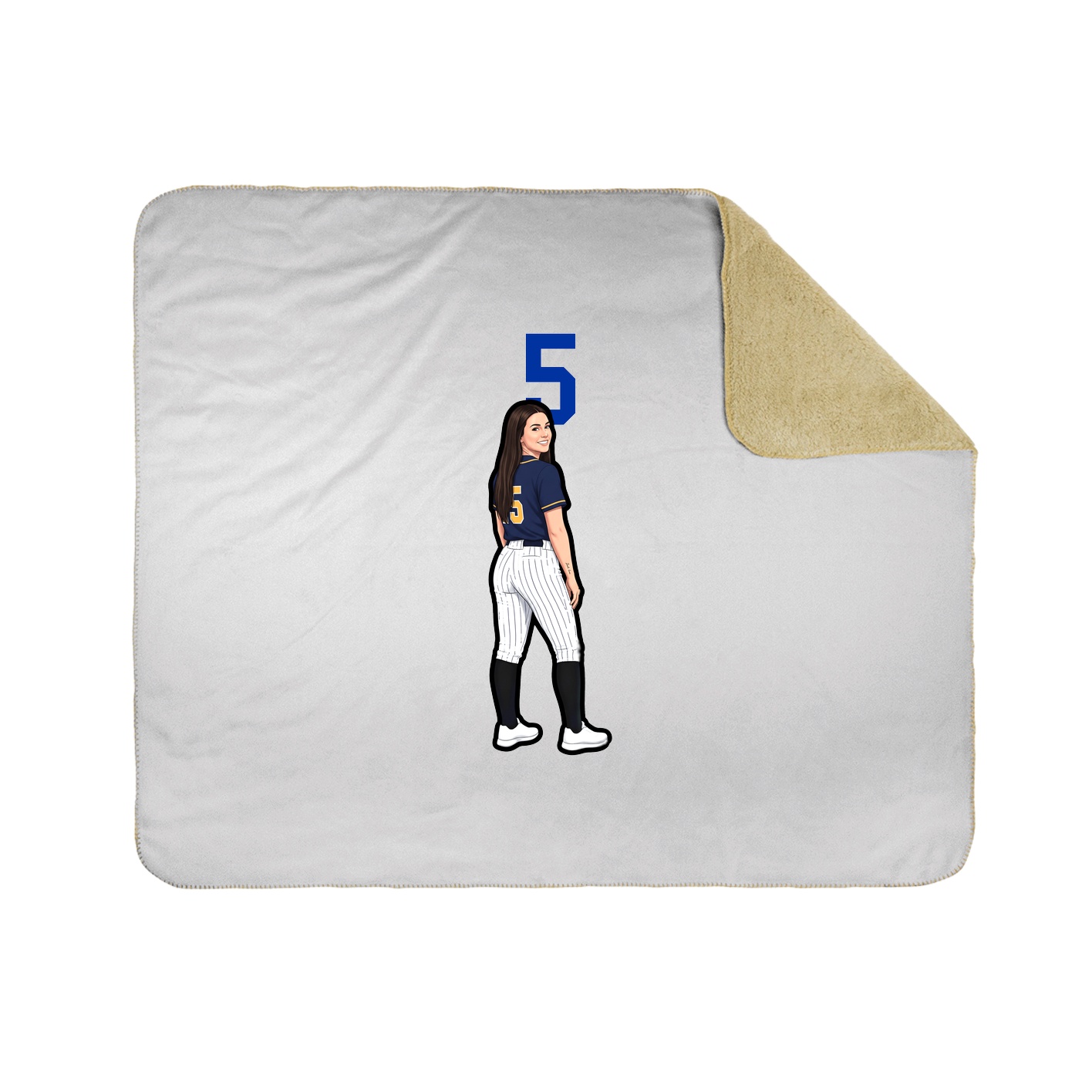 Throw Blanket — Number Top in White
