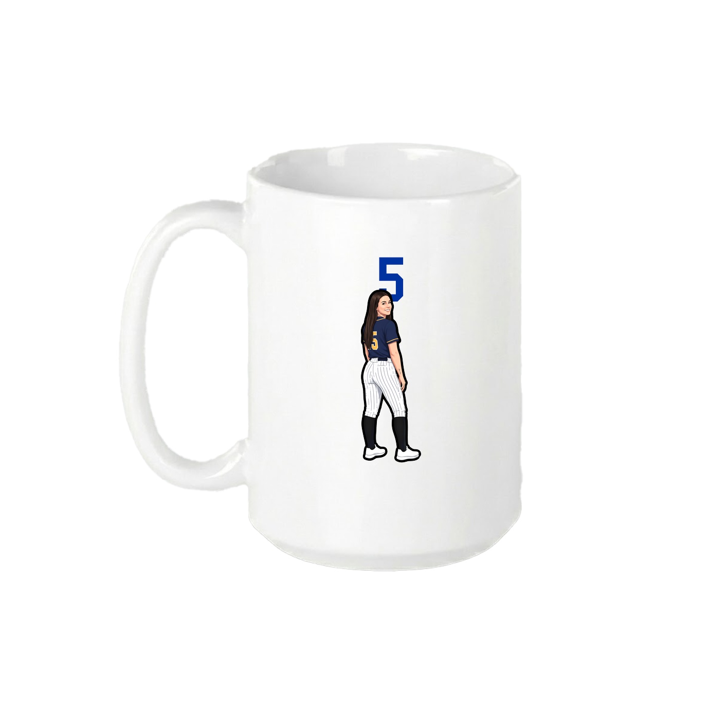 15oz Coffee Mug — Number Top in White