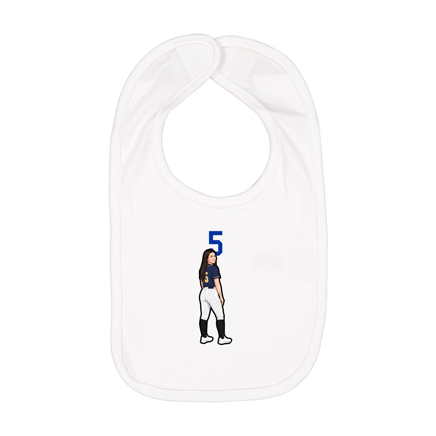 Infant Bib — Number Top in White