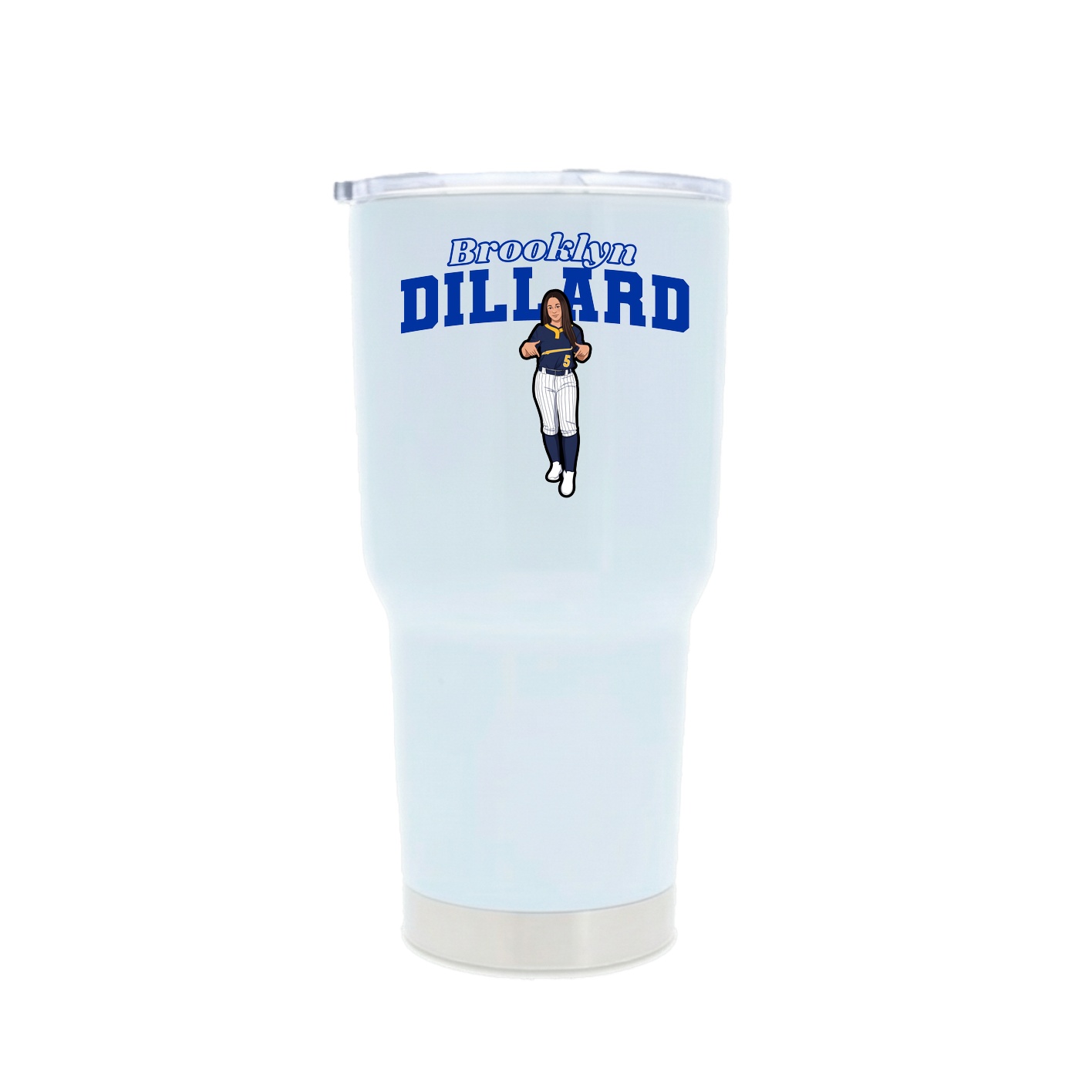 30oz Stainless Steel Tumbler — Name Arch in White