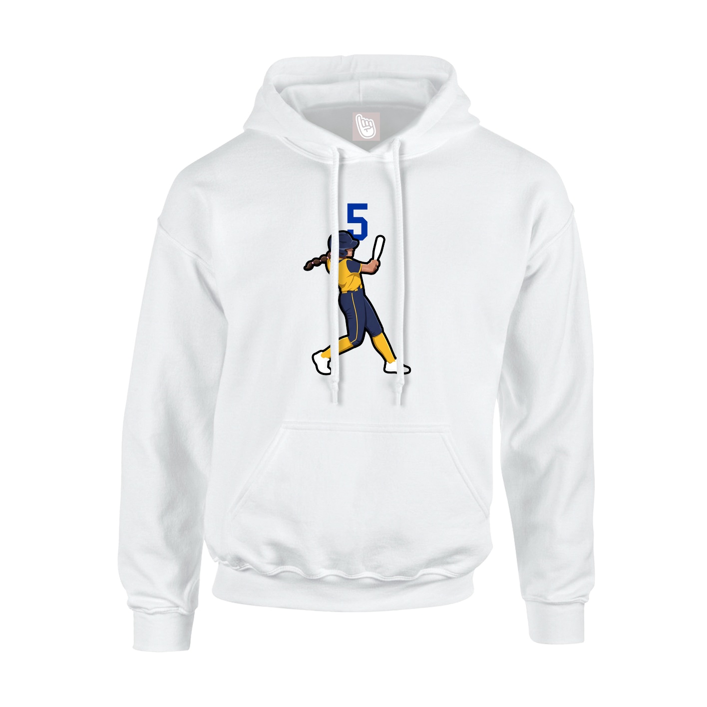 Youth Hoodie — Number Top in White