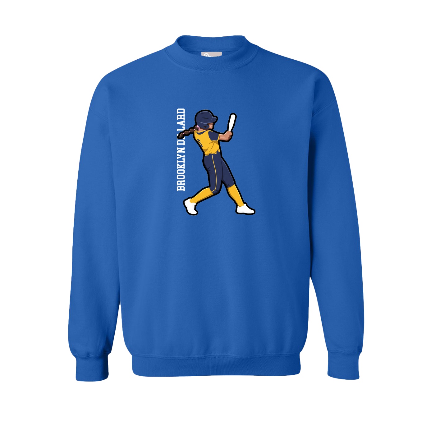 Fleece Crew — Name Vertical in Royal