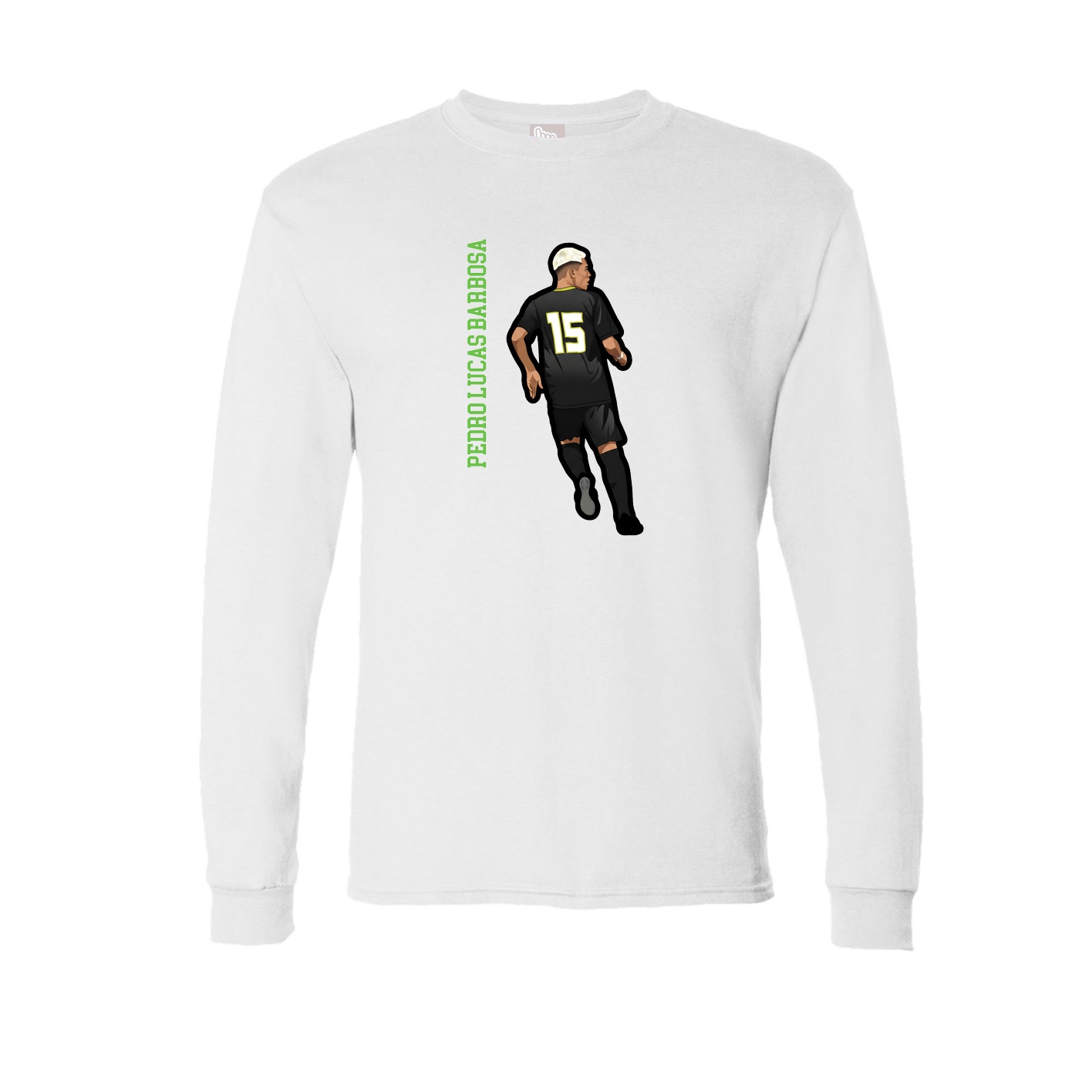 Long Sleeve Tee — Name Vertical in White