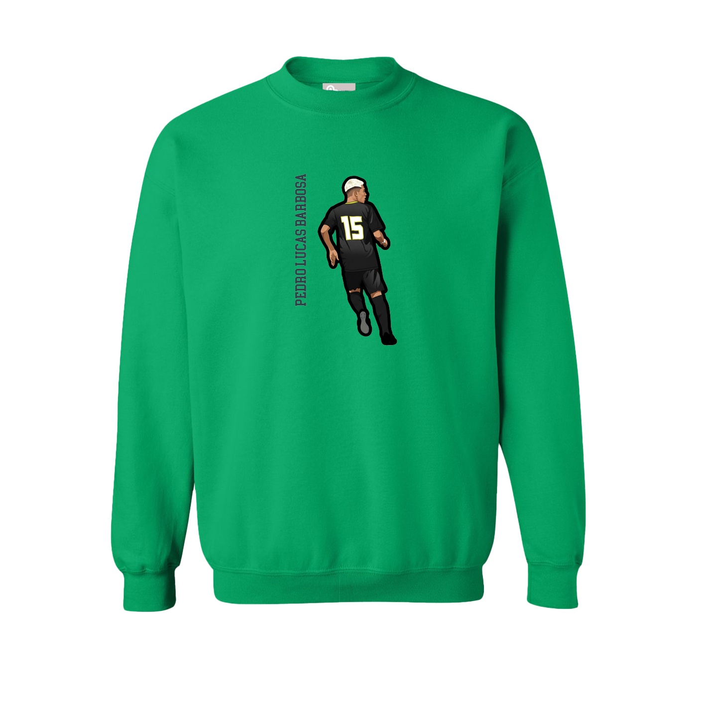 Fleece Crew — Name Vertical in Green