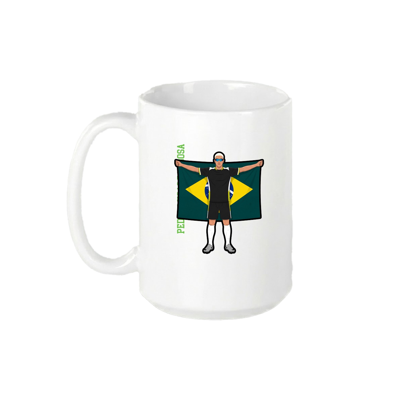 15oz Coffee Mug — Name Vertical in White