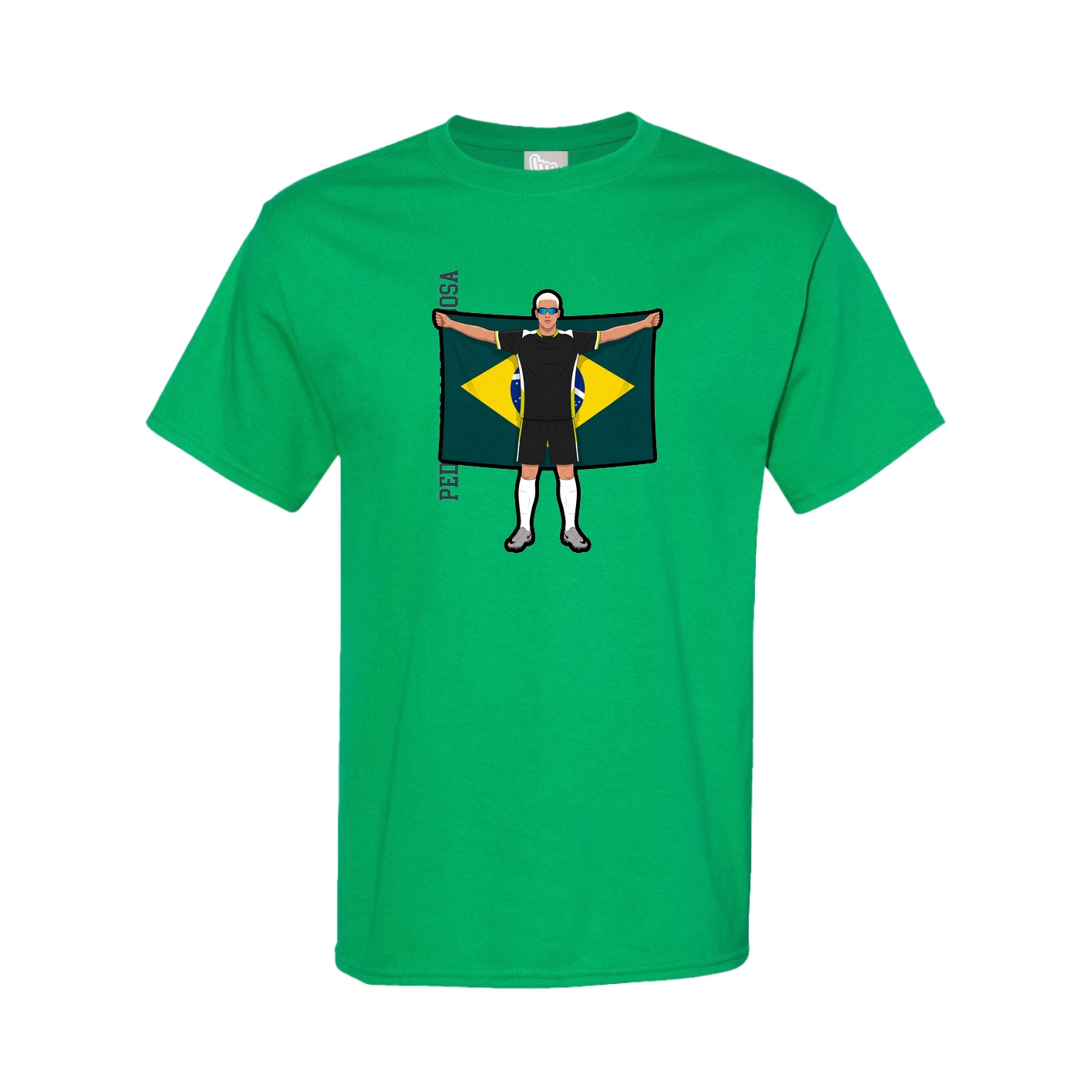 Youth Tee — Name Vertical in Green