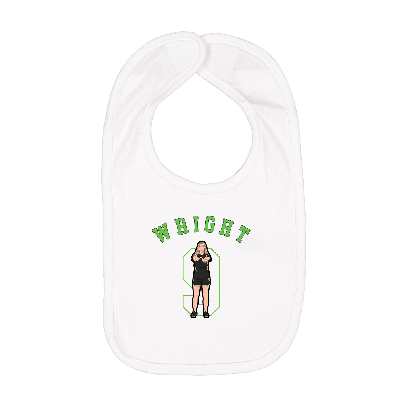 Infant Bib — Shirsey Arch in White