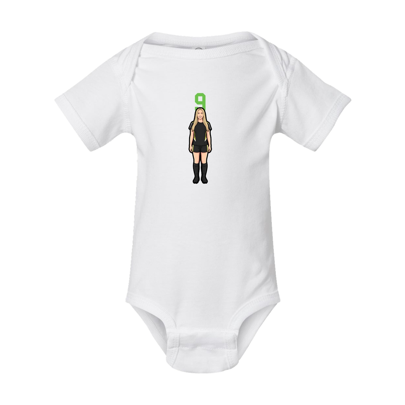 Baby Onesie — Number Top in White