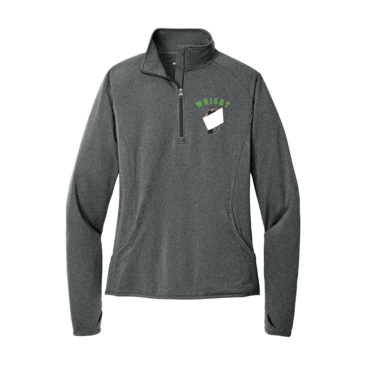 Women's Q-Zip Pullover — Shirsey Arch in Grey