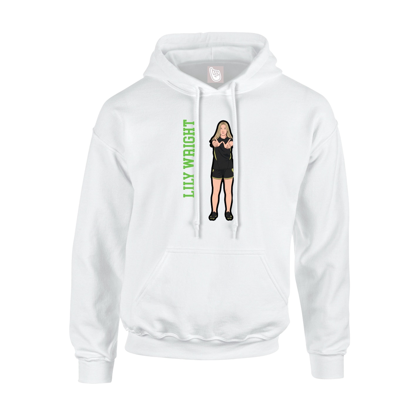 Hoodie — Name Vertical in White