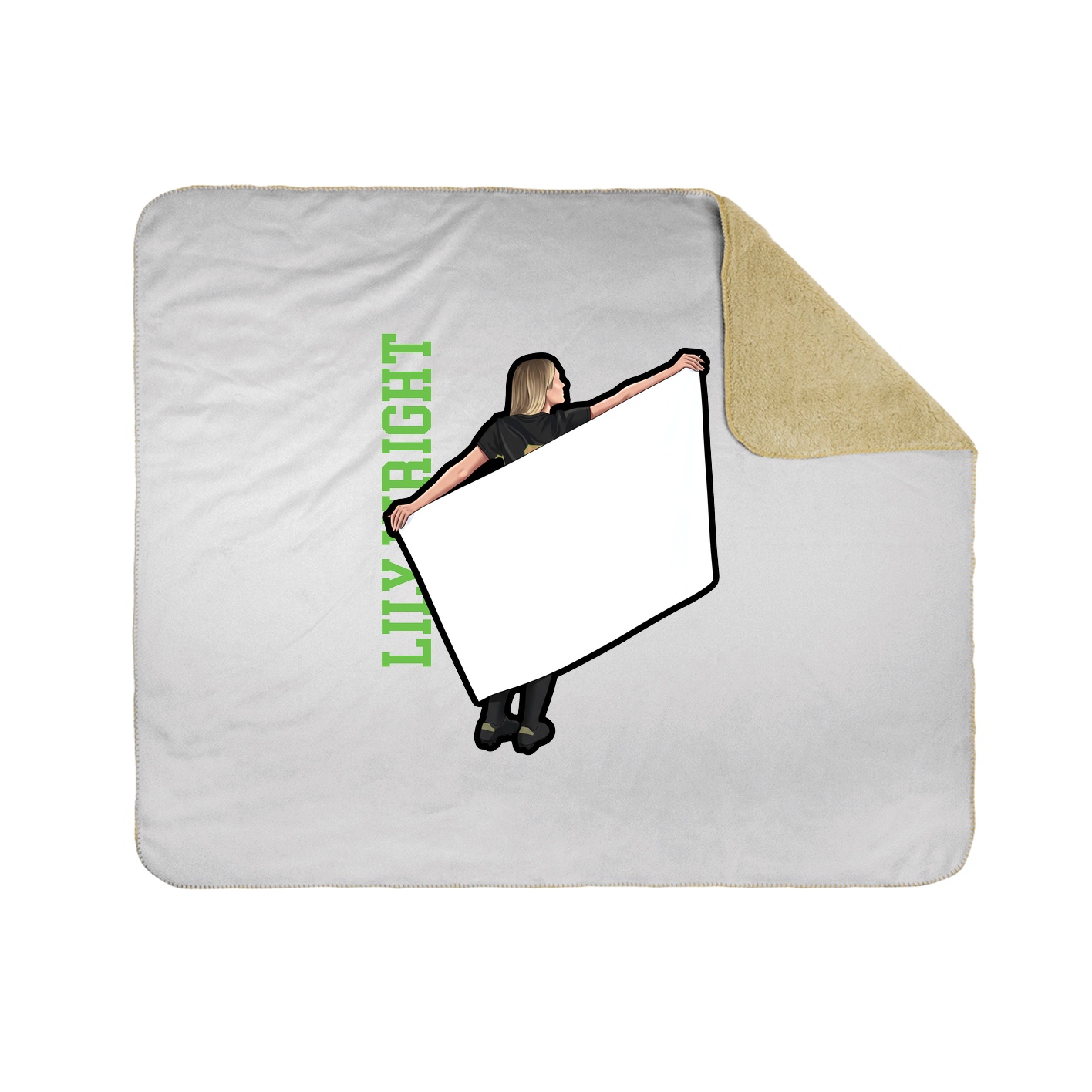 Throw Blanket — Name Vertical in White