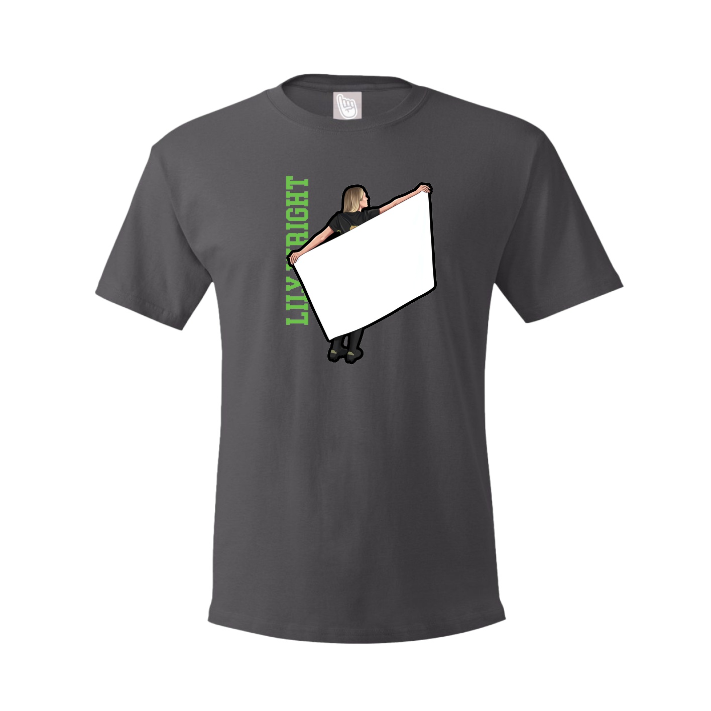 Tee — Name Vertical in Grey