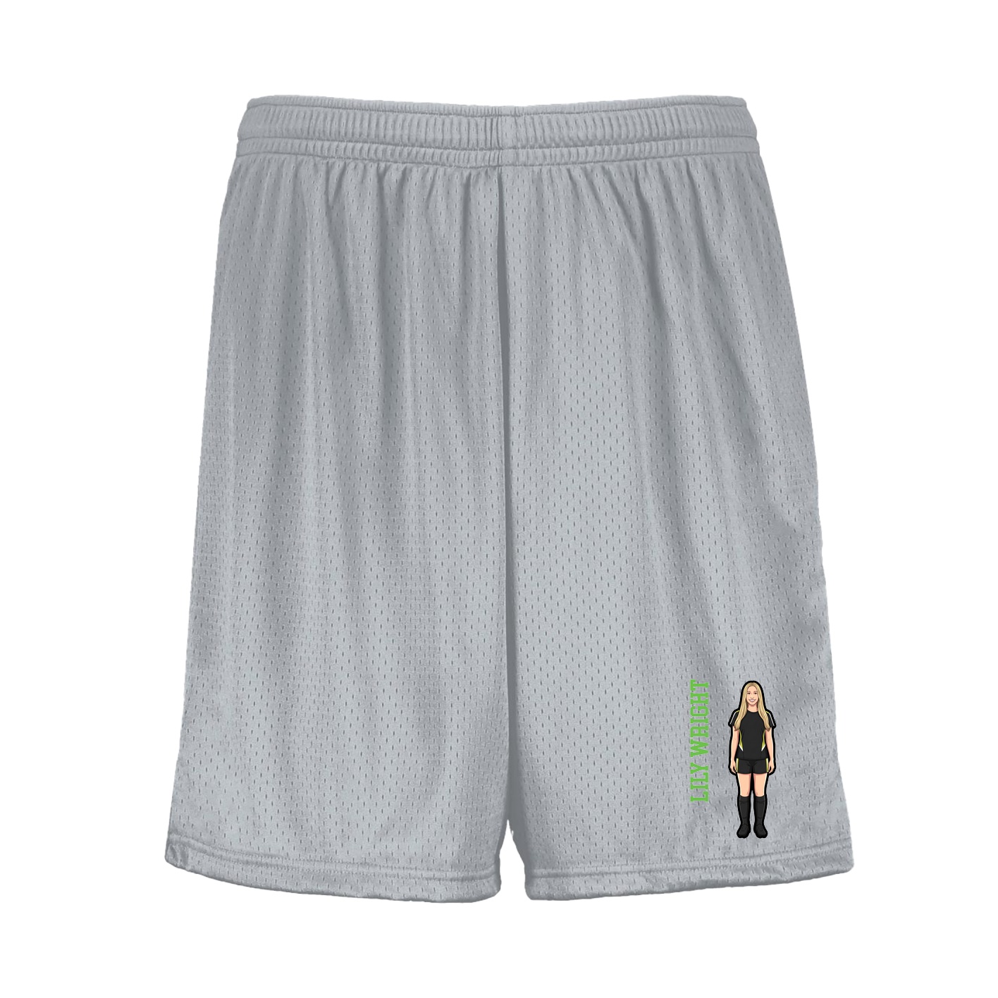 Shorts — Name Vertical in Silver