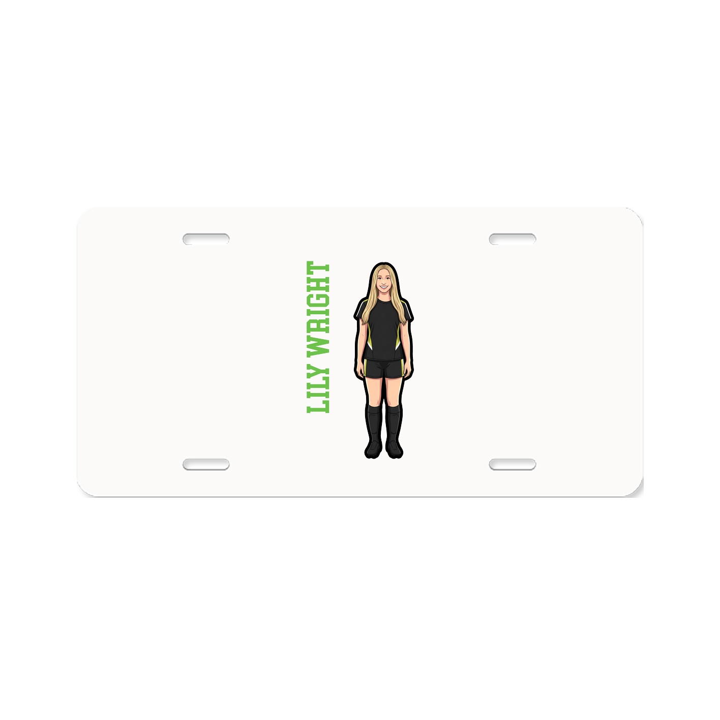 License Plate — Name Vertical in Classic