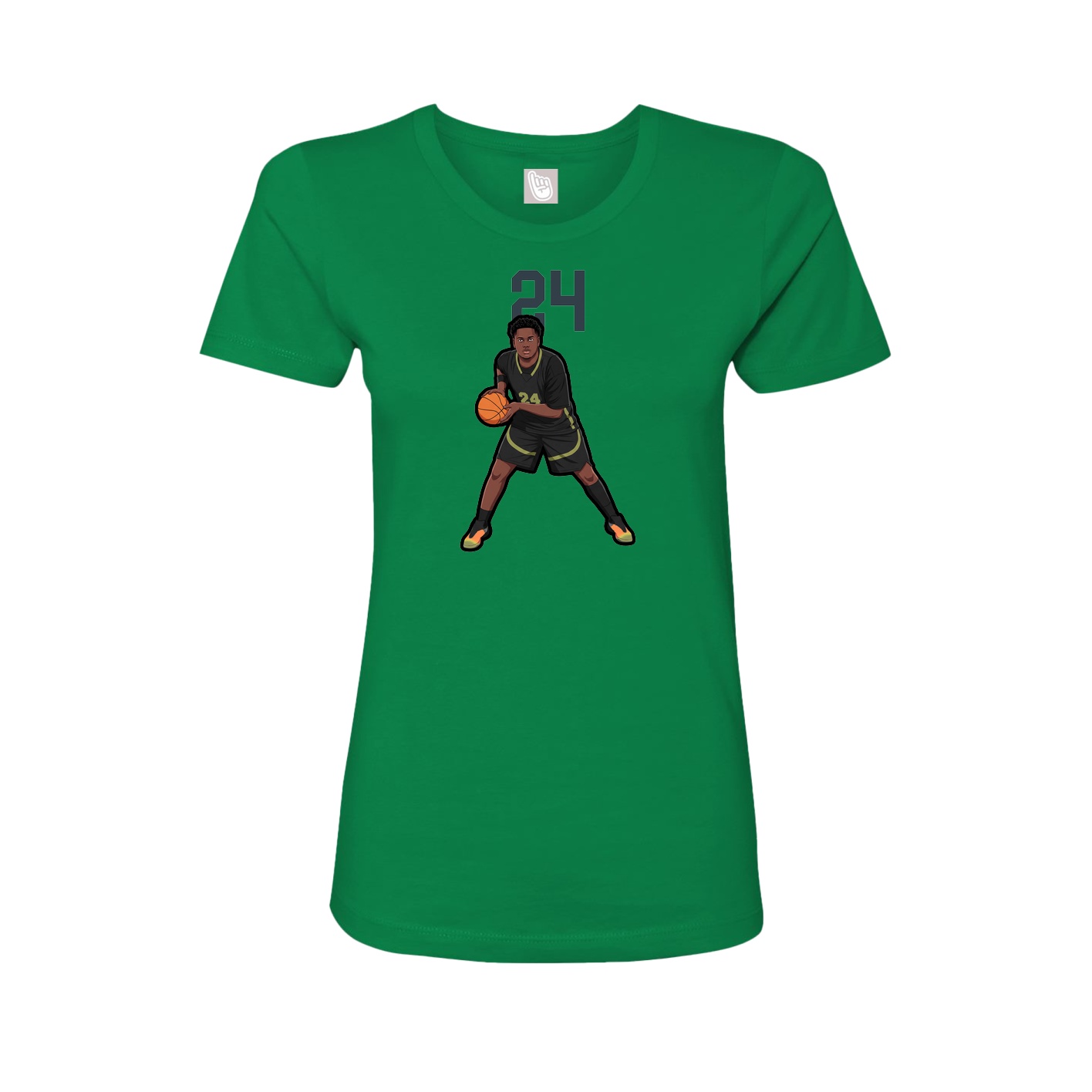 Fitted Women's Tee — Number Top in Green