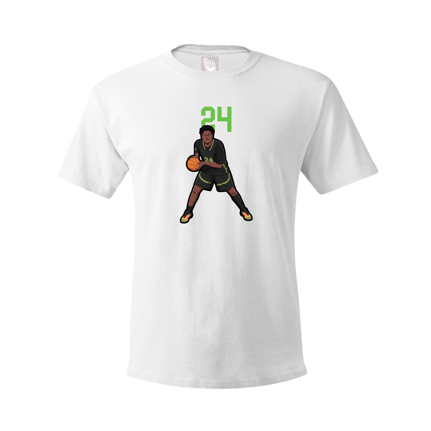 Youth Tee — Number Top in White
