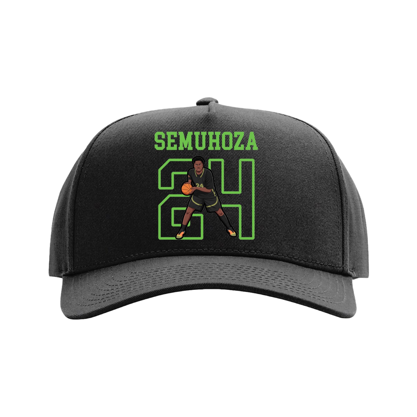 Full Fabric Five-Panel Champ Cap — Shirsey in Black