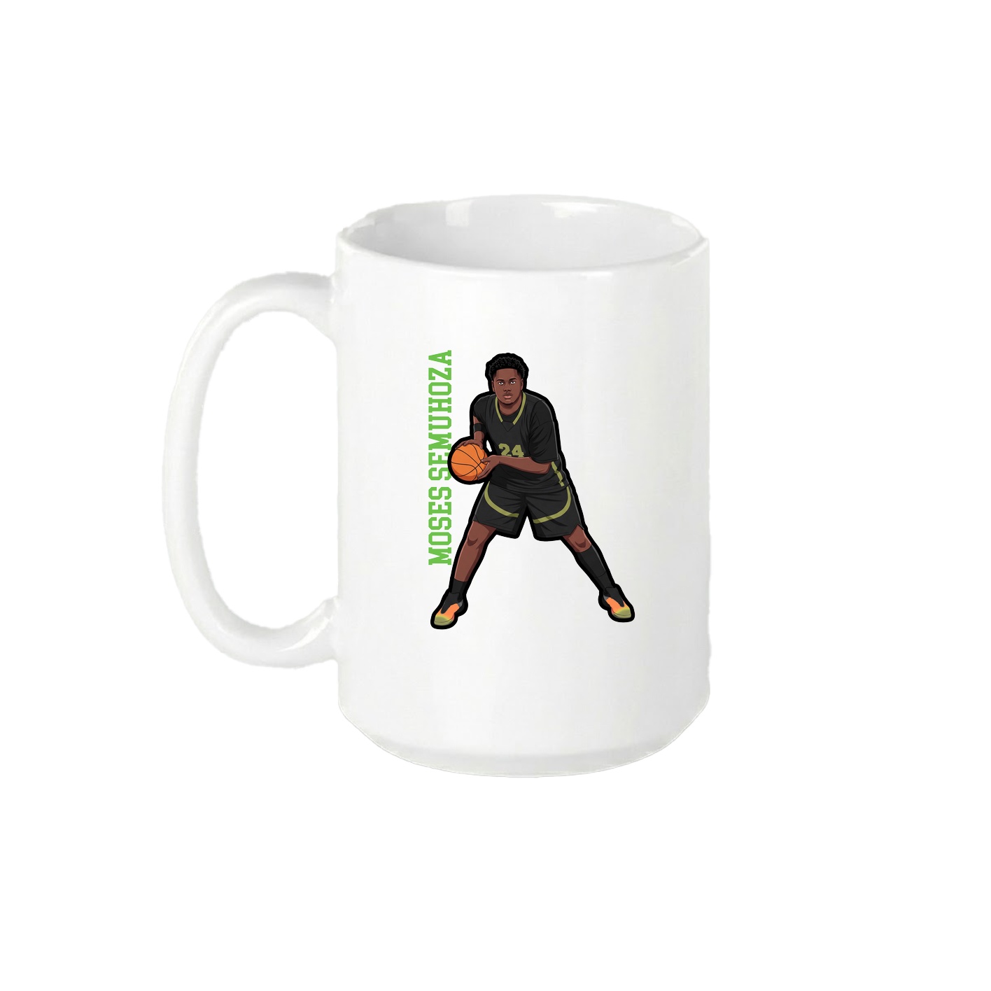 15oz Coffee Mug — Name Vertical in White