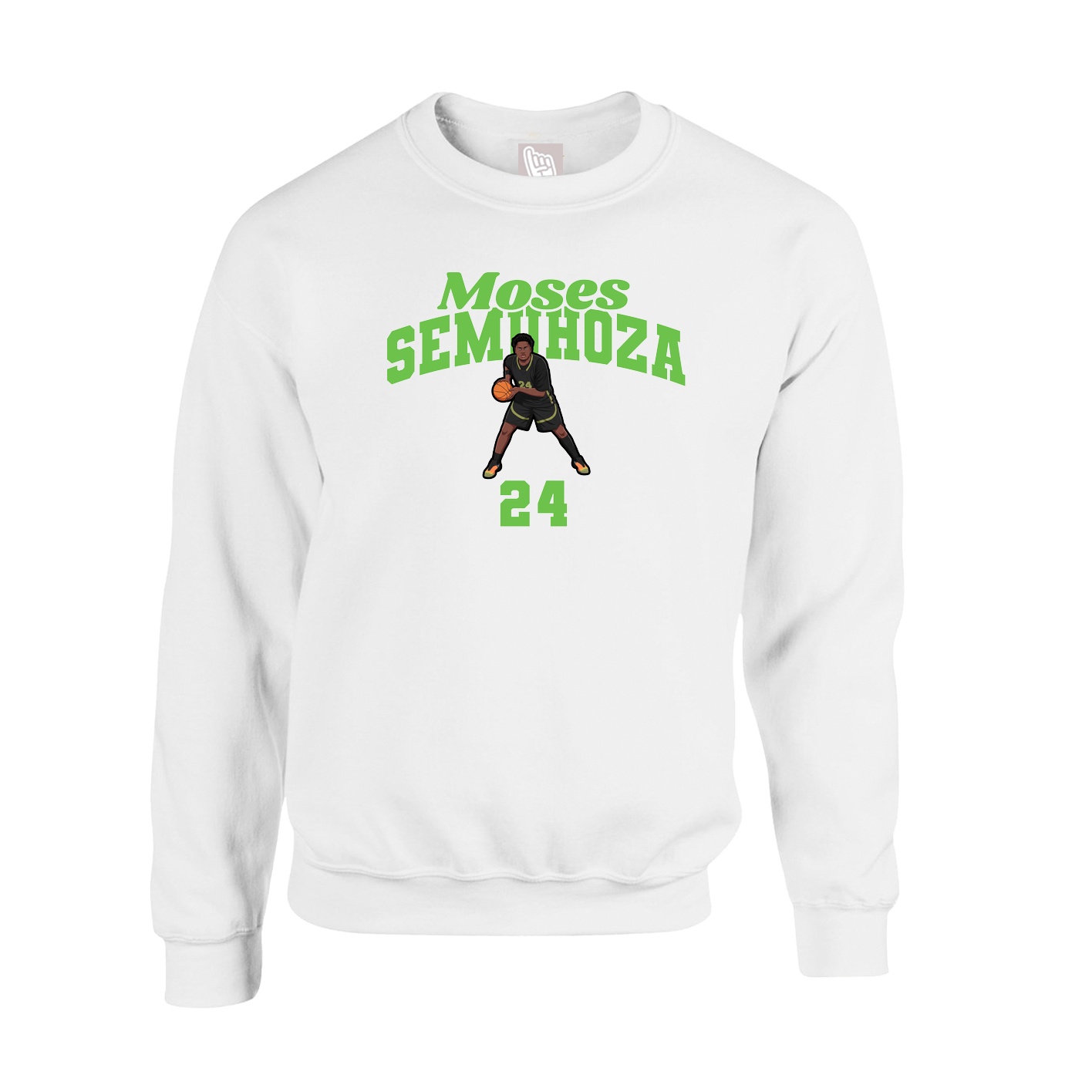 Fleece Crew — Signature Arch in White