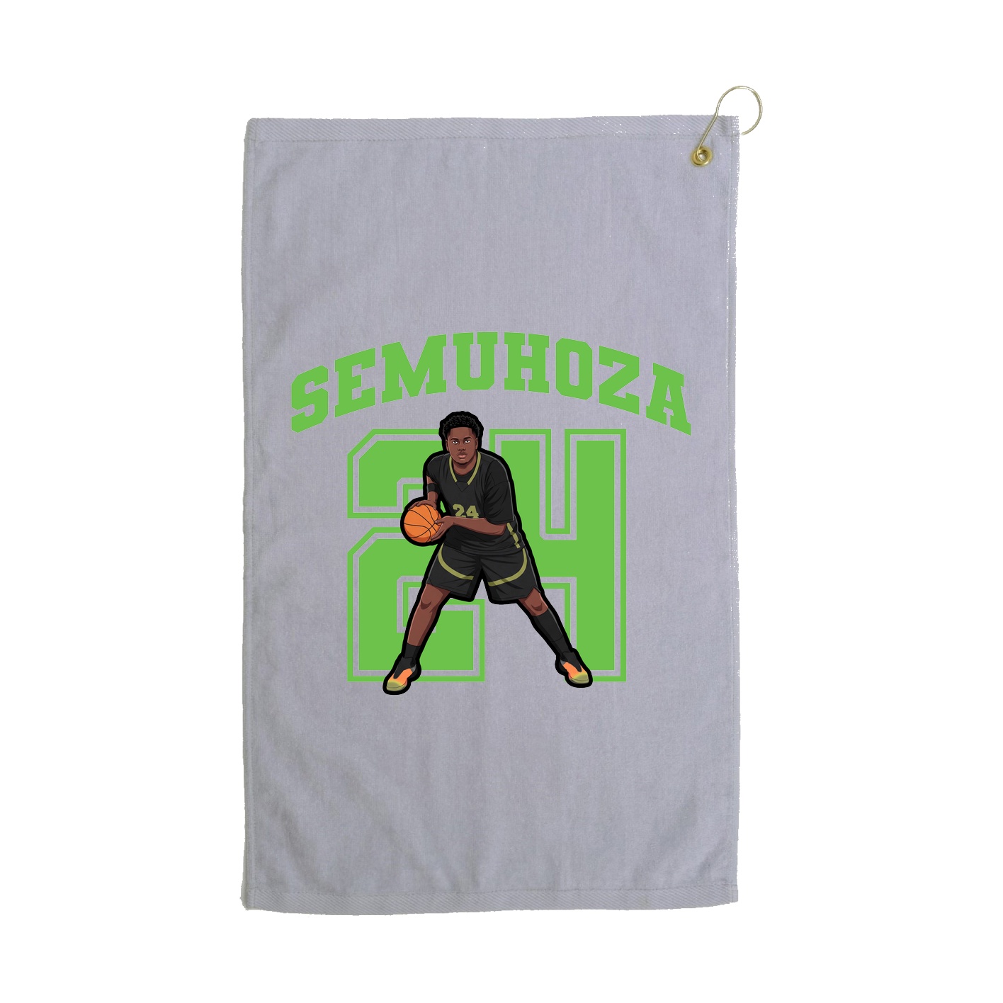 Golf Towel — Number in Grey