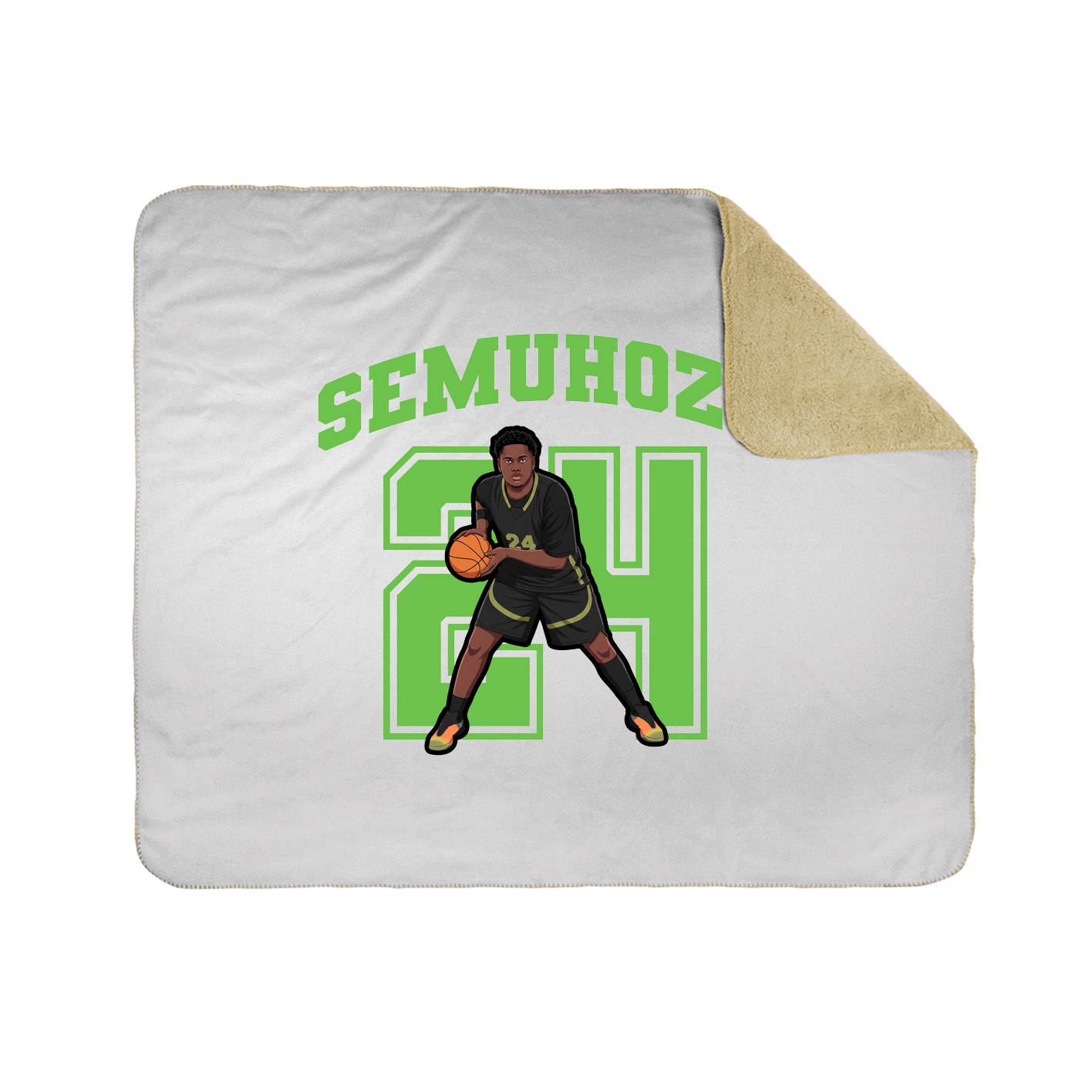Throw Blanket — Number in White