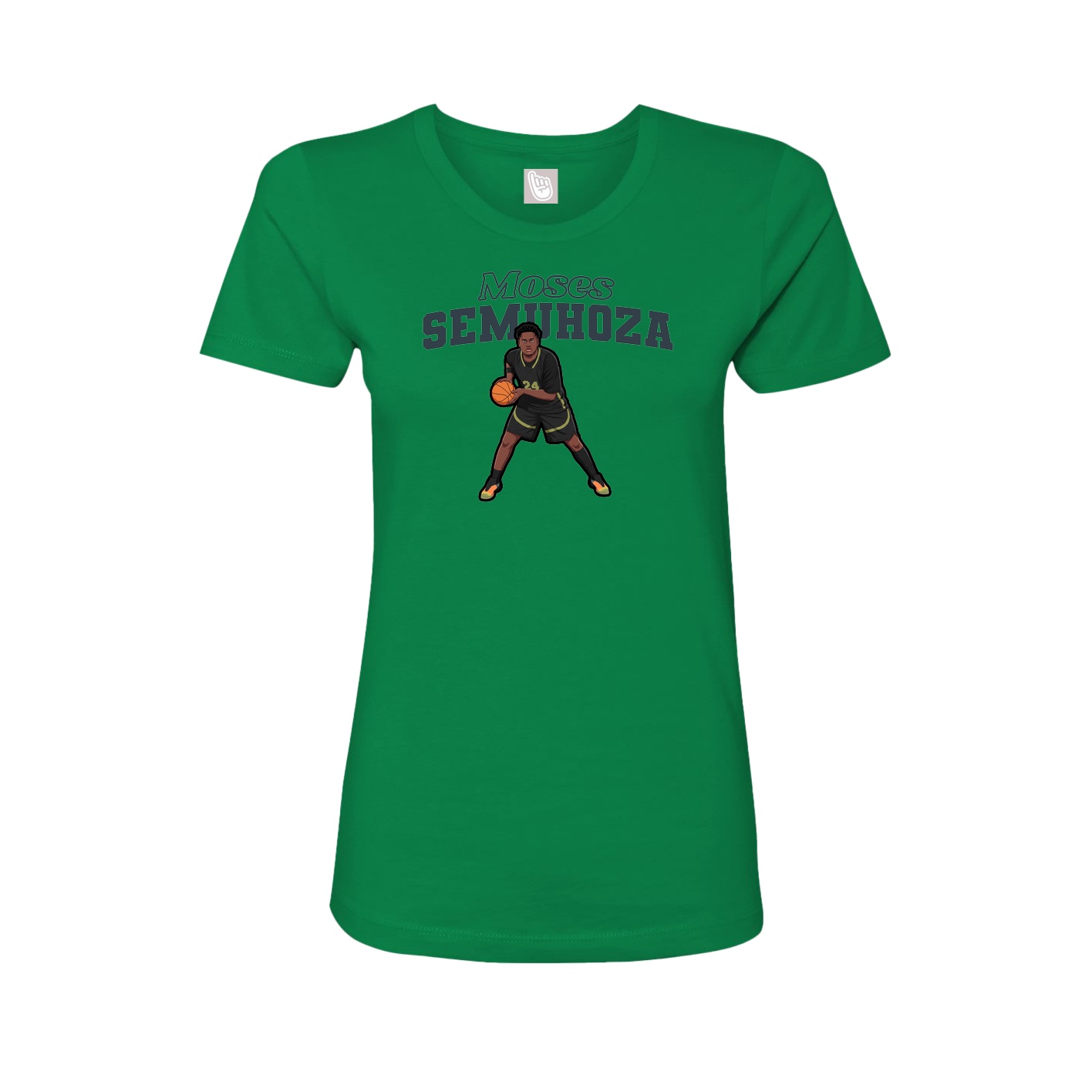 Fitted Women's Tee — Name Arch in Green