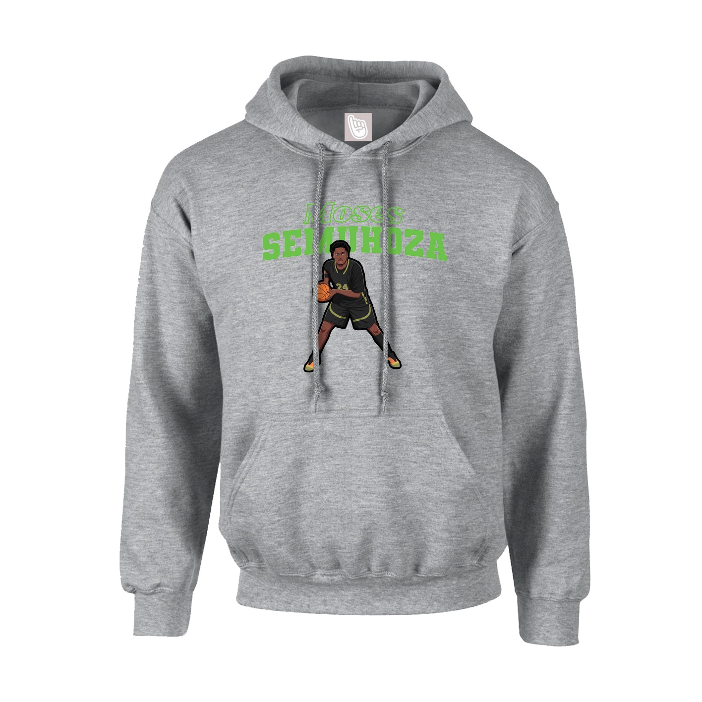 Hoodie — Name Arch in Grey