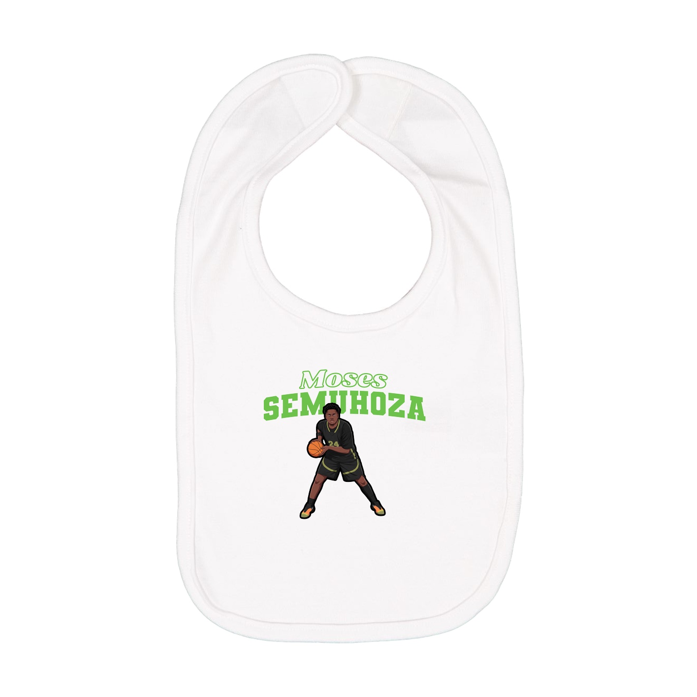 Infant Bib — Name Arch in White