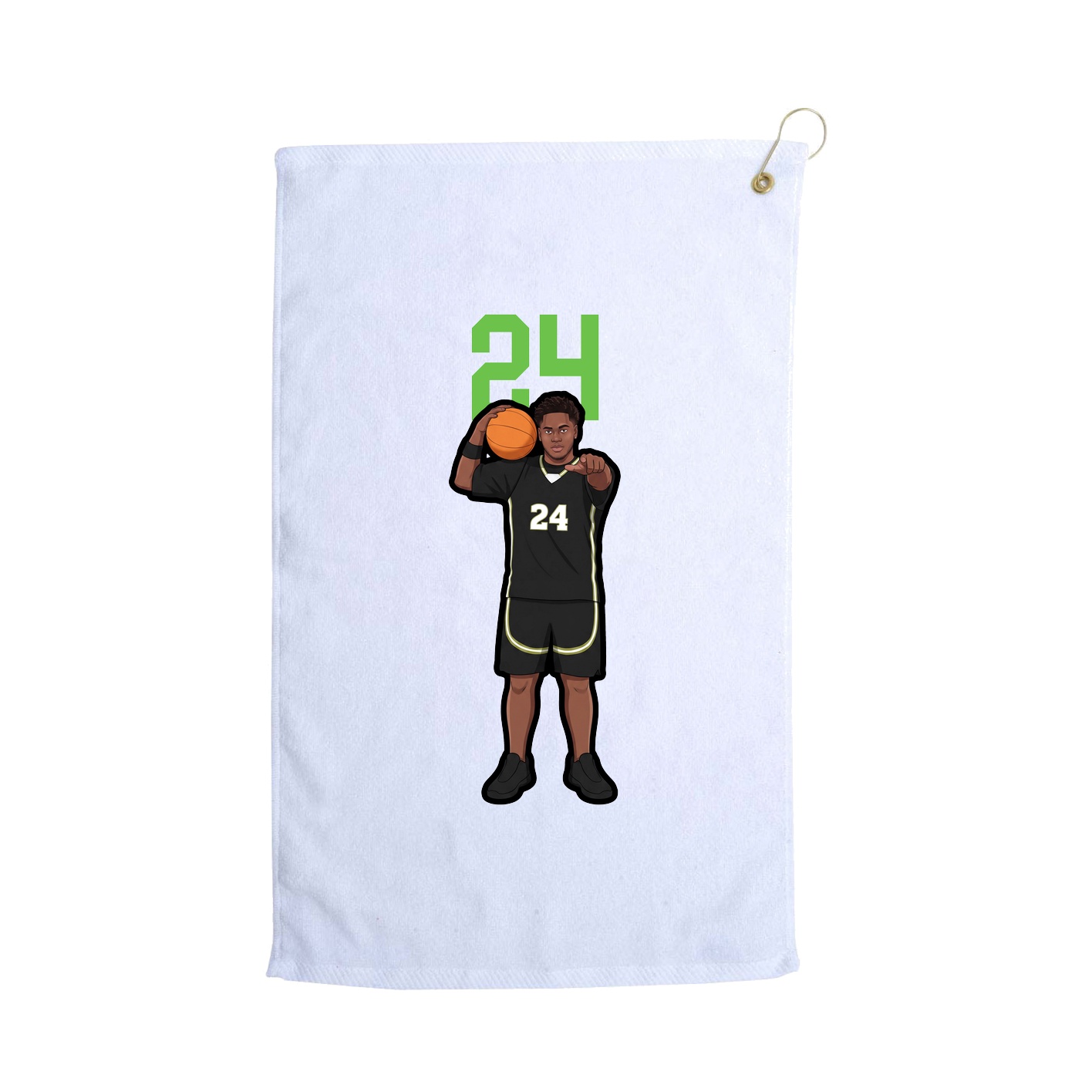 Golf Towel — Number Top in White