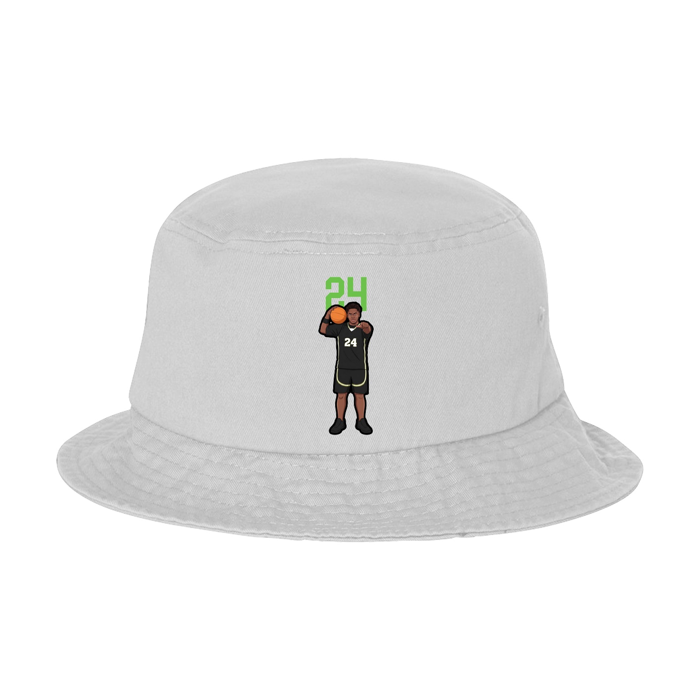 Bucket Cap — Number Top in White
