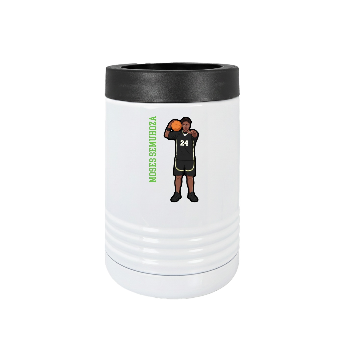 Beverage Holder — Name Vertical in White