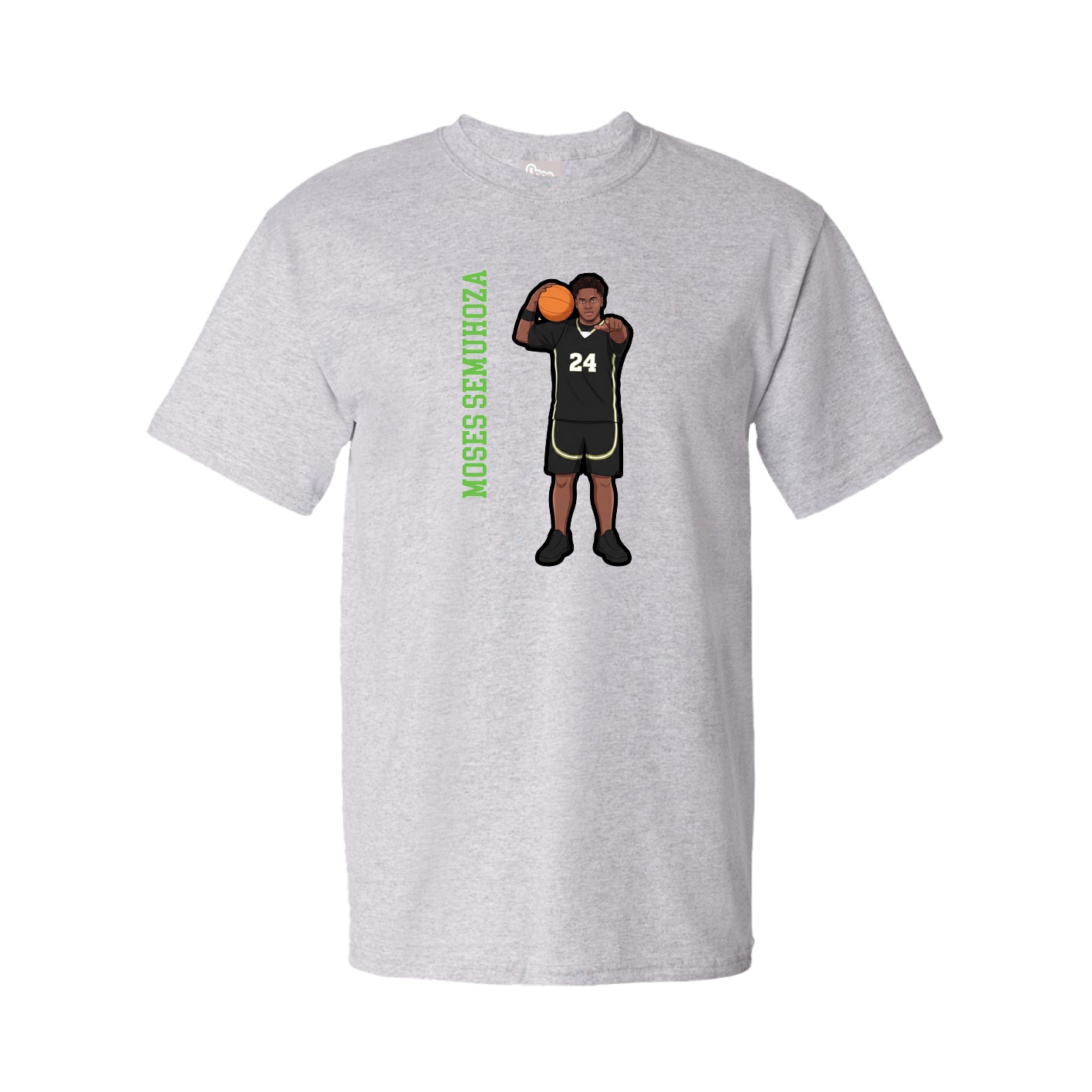 Youth Tee — Name Vertical in Grey