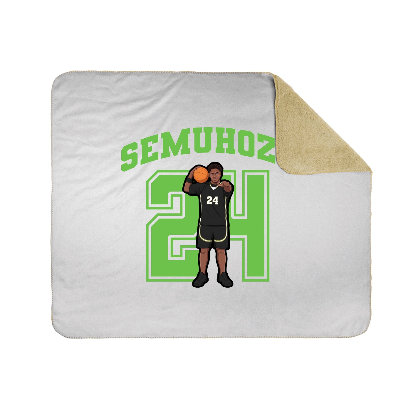 Throw Blanket — Number in White