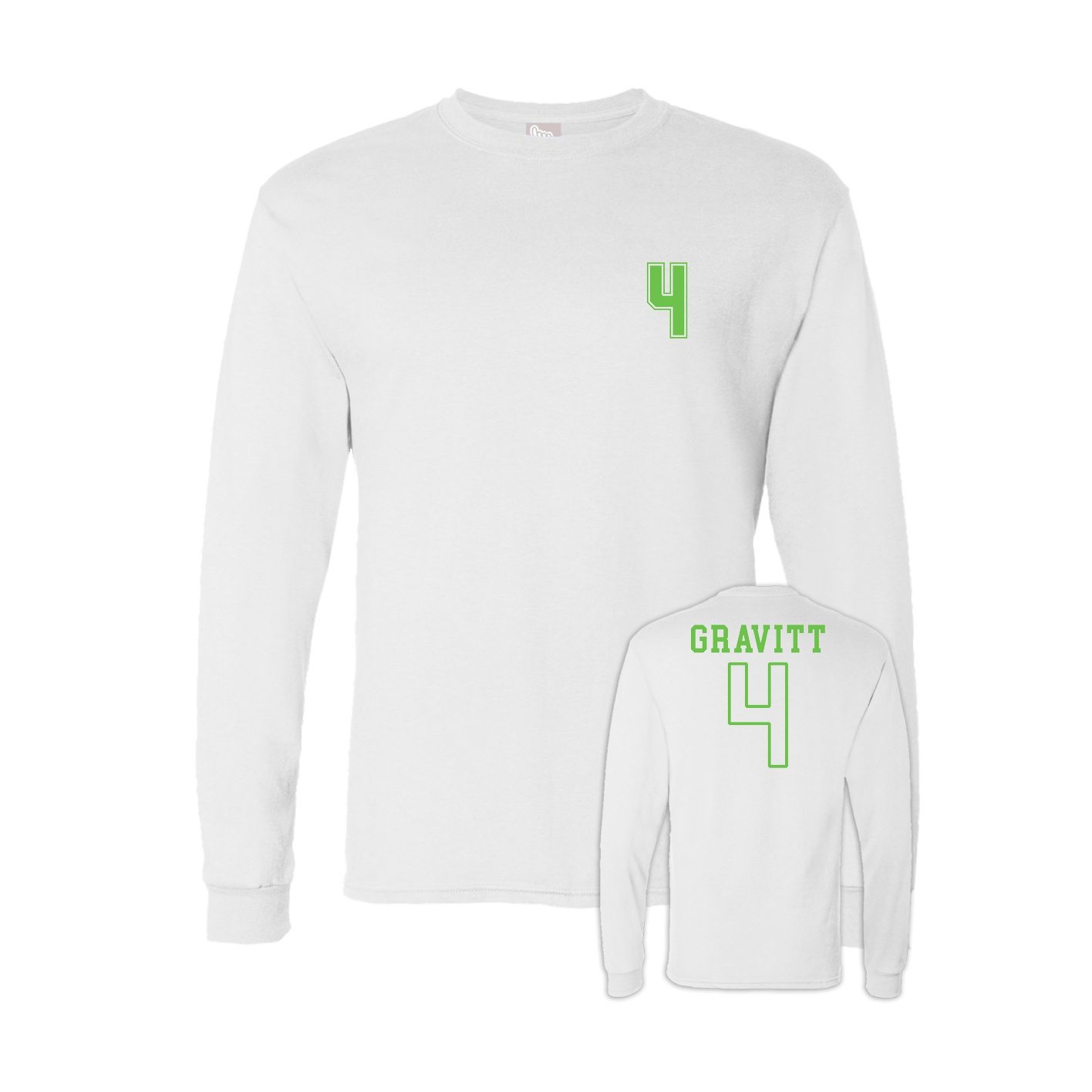 Long Sleeve Tee — Chest Back in White