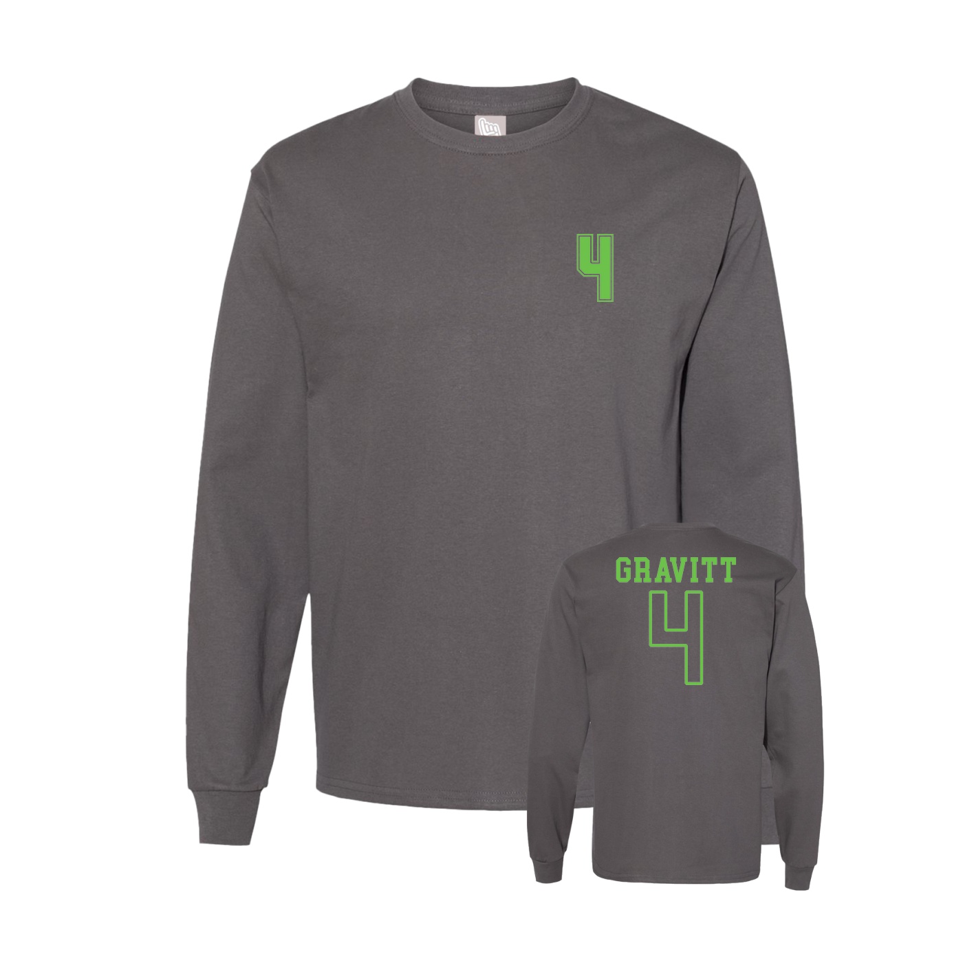 Long Sleeve Tee — Chest Back in Grey
