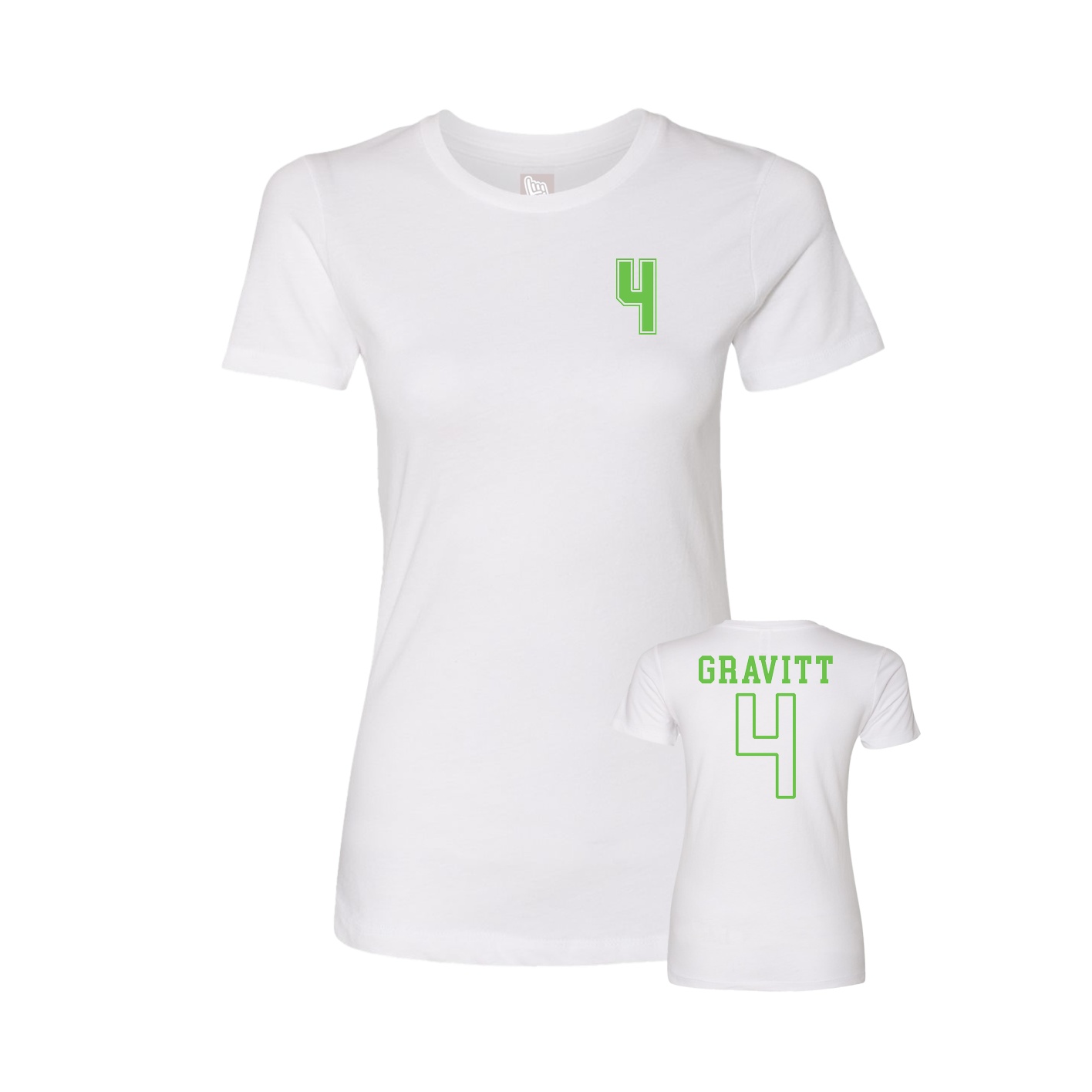 Fitted Women's Tee — Chest Back in White