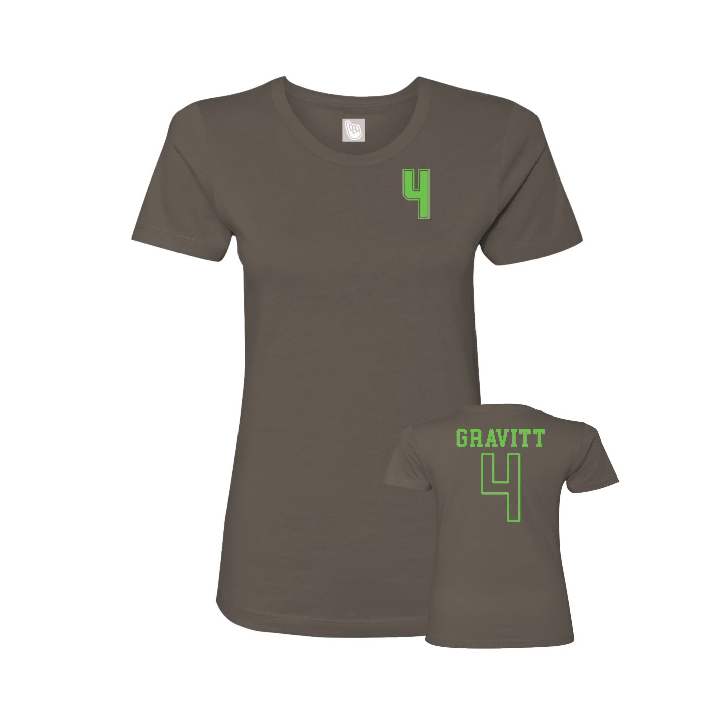 Fitted Women's Tee — Chest Back in Grey