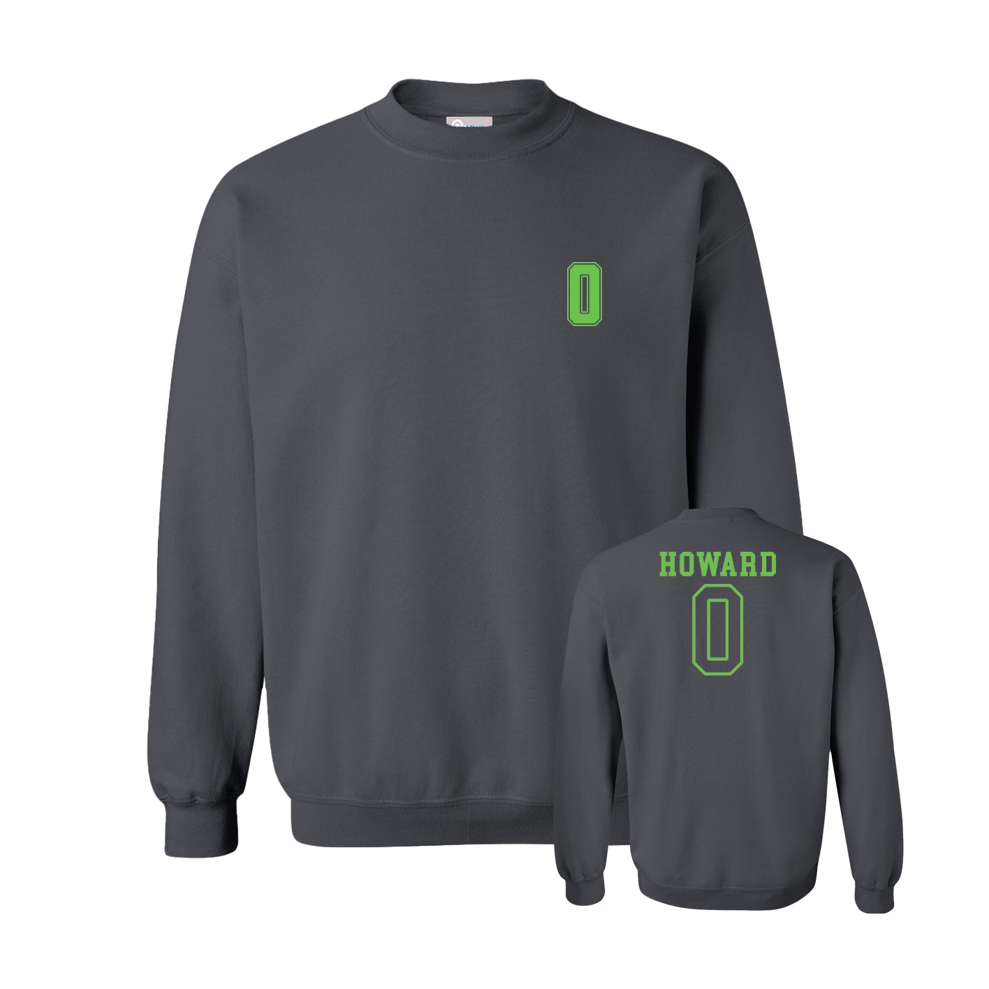 Fleece Crew — Chest Back in Grey
