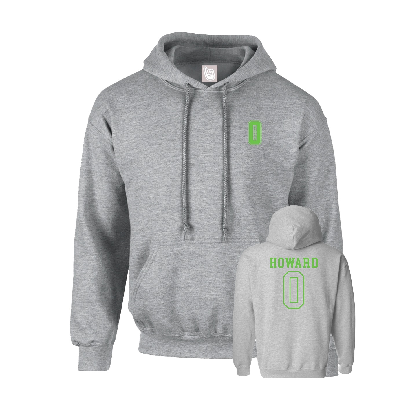 Youth Hoodie — Chest Back in Grey