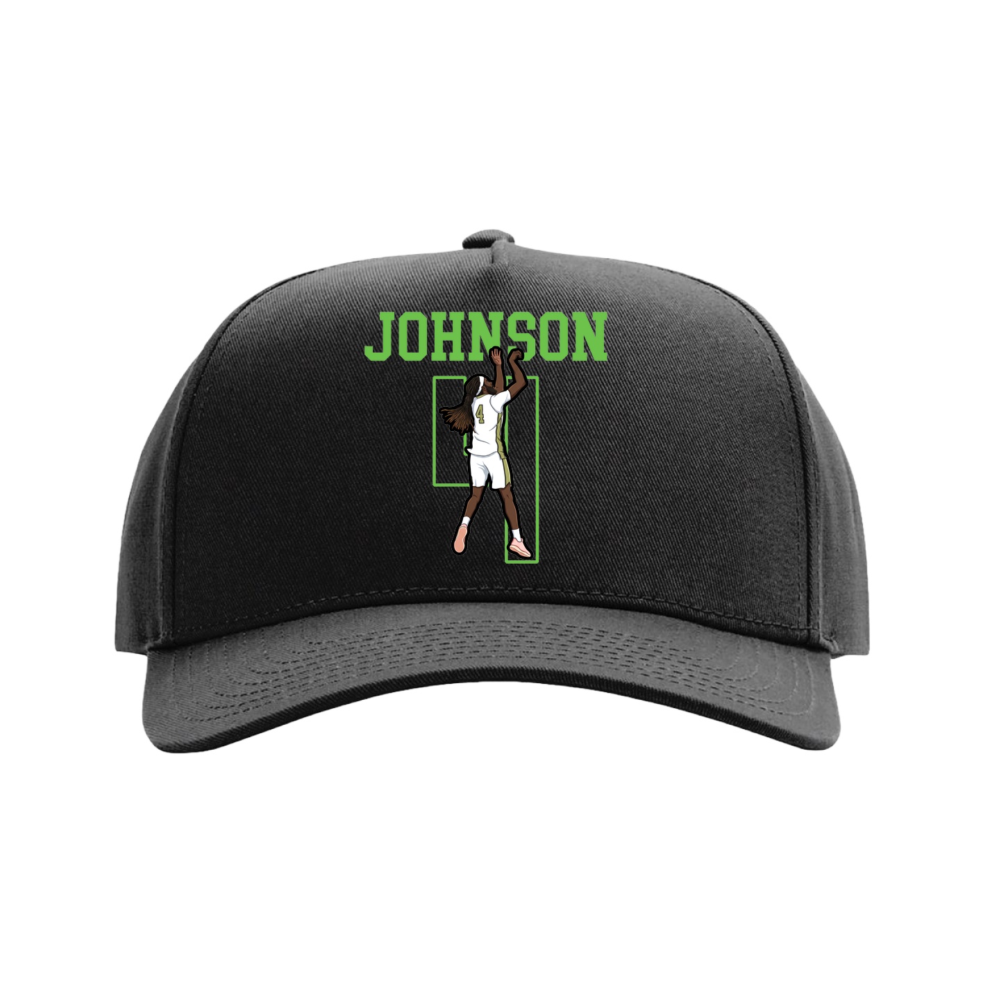 Full Fabric Five-Panel Champ Cap — Shirsey in Black