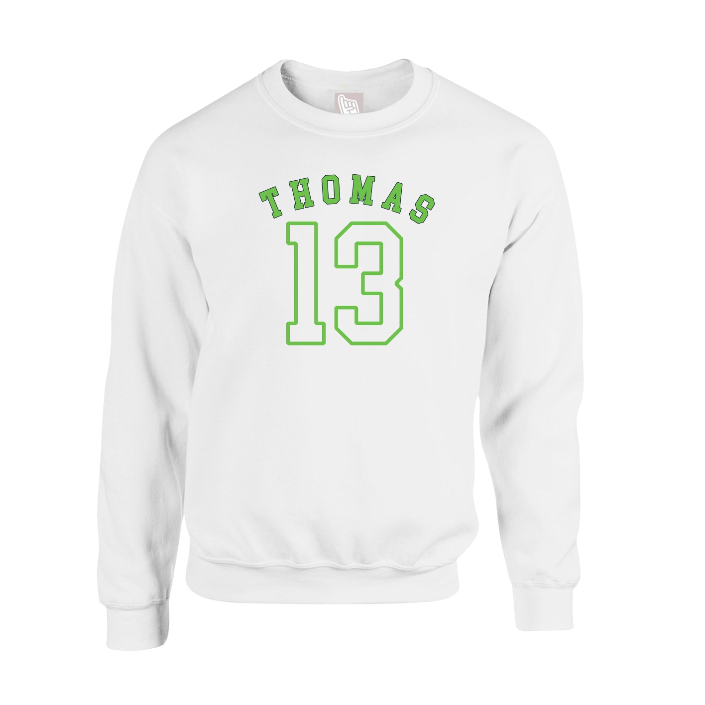 Fleece Crew — Shirsey Arch in White