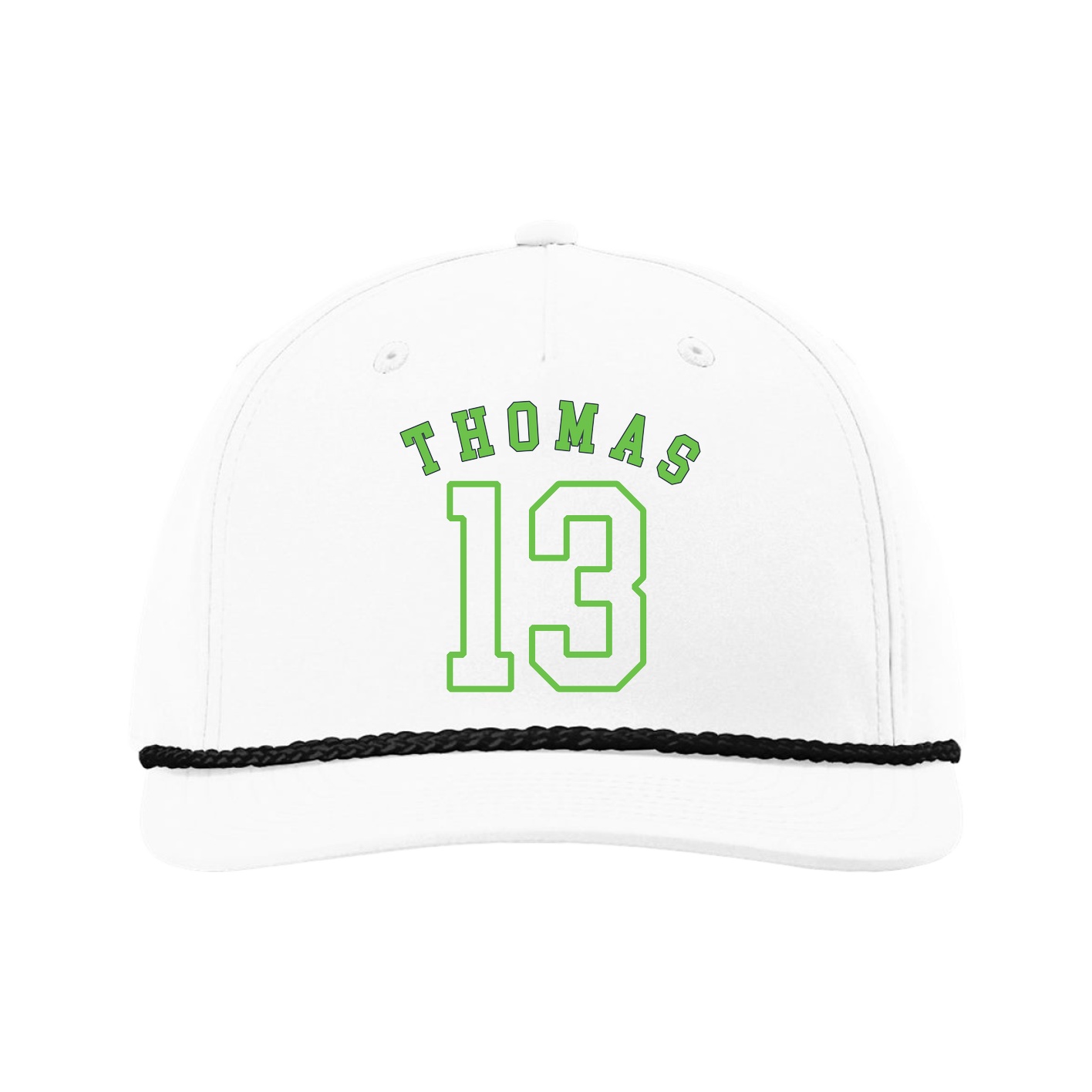 Five-Panel Classic Rope Cap — Shirsey Arch in White
