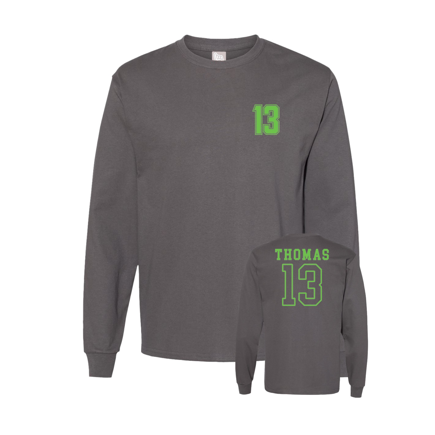 Long Sleeve Tee — Chest Back in Grey