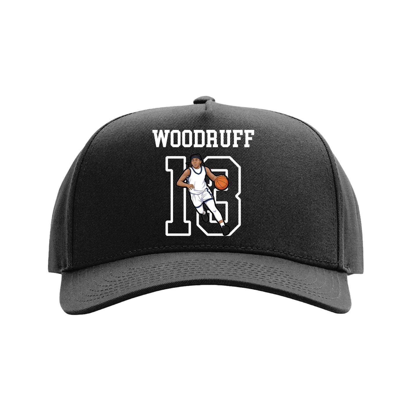Full Fabric Five-Panel Champ Cap — Shirsey in Black