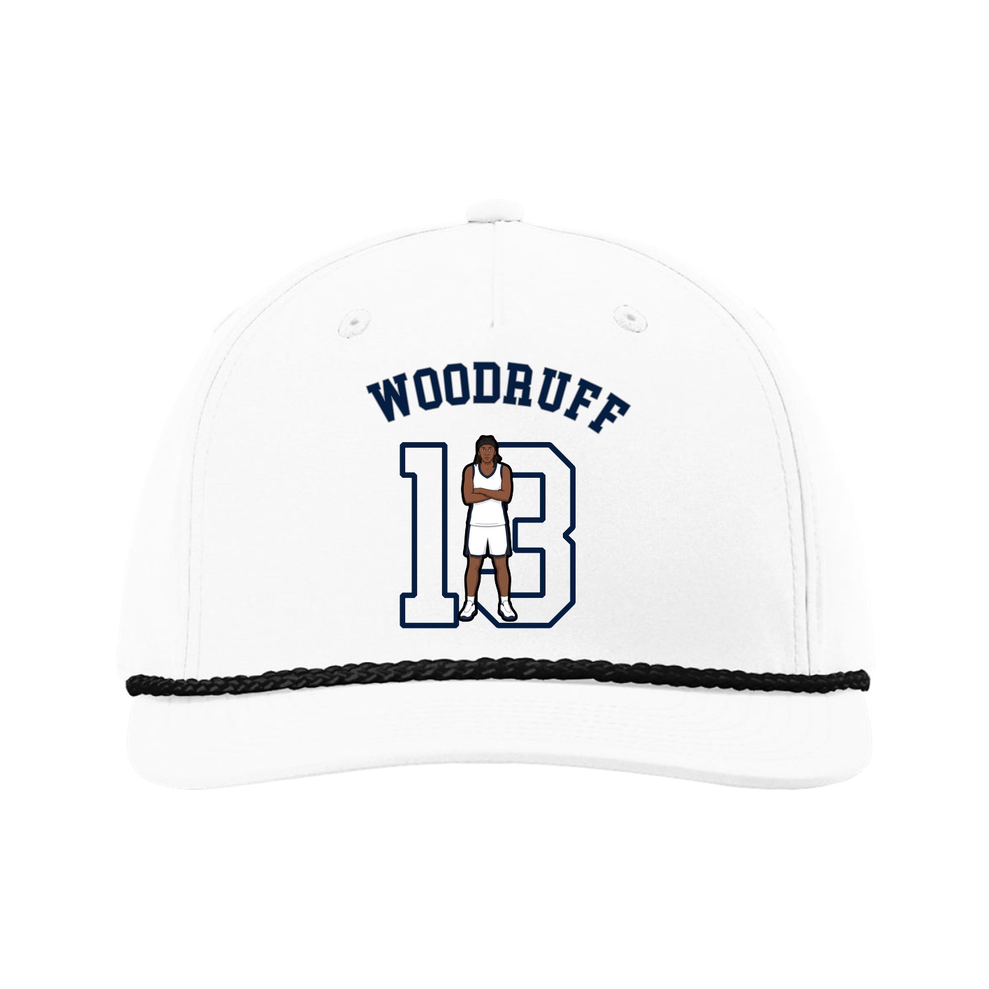 Five-Panel Classic Rope Cap — Shirsey Arch in White