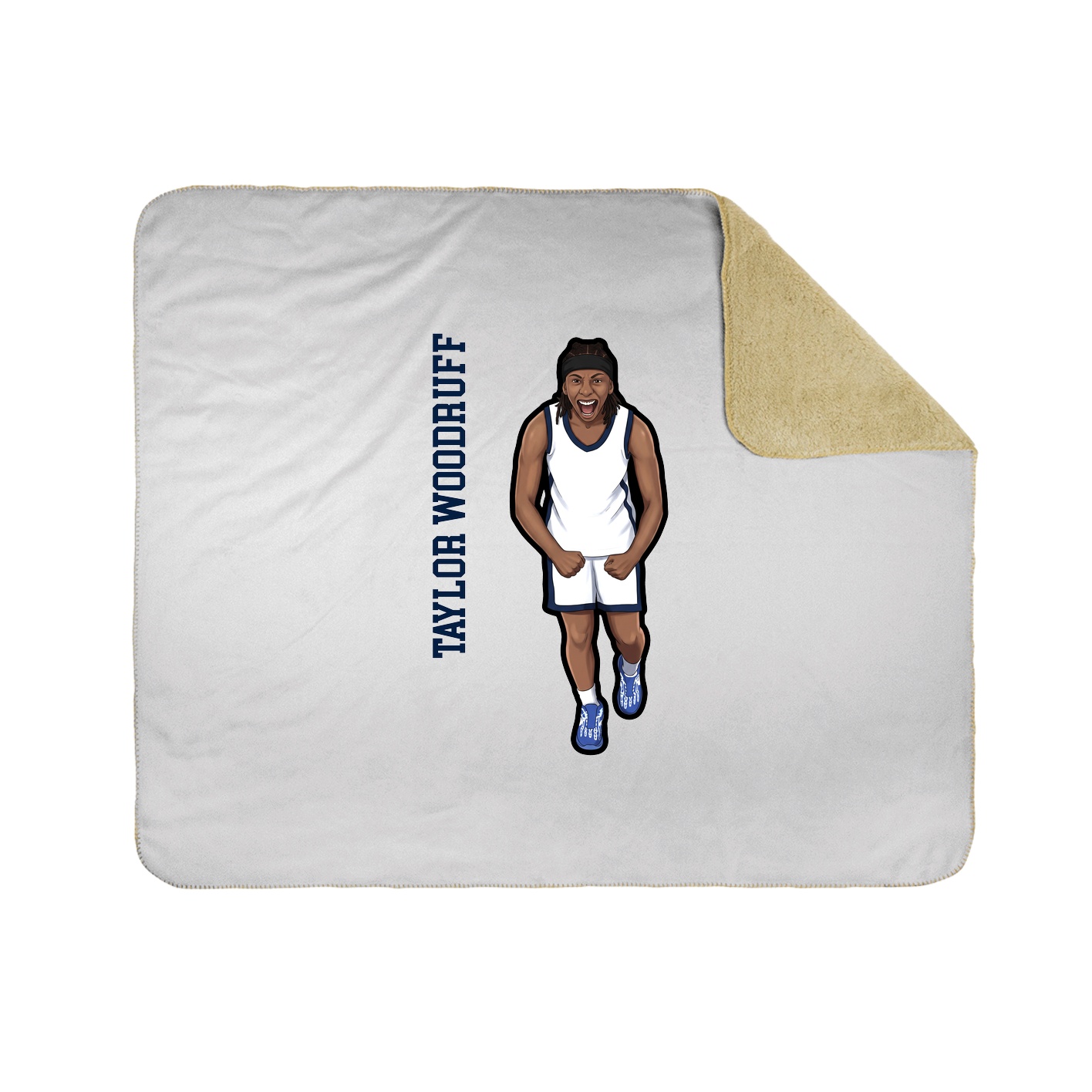 Throw Blanket — Name Vertical in White