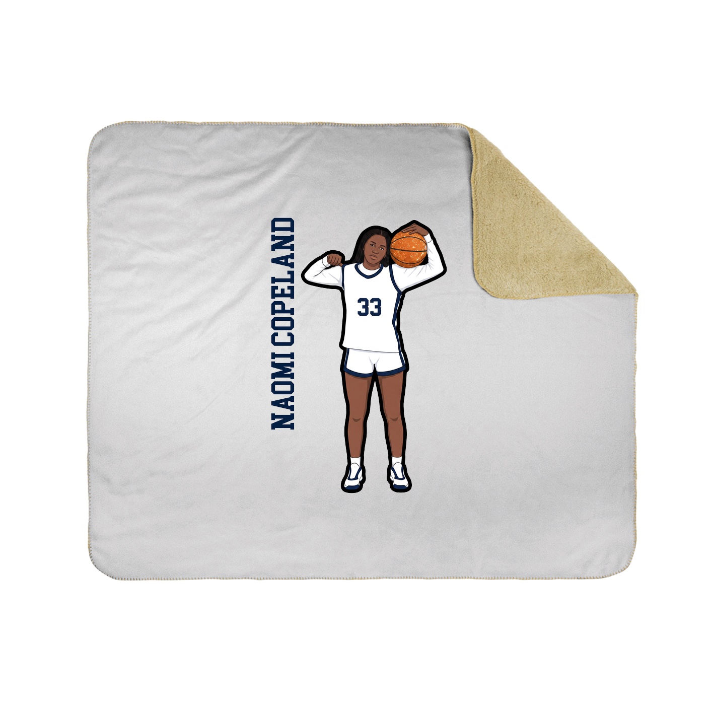 Throw Blanket — Name Vertical in White